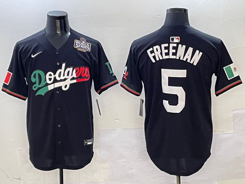 Men Los Angeles Dodgers #5 Freeman Black Mexico Nike 2025 MLB Jersey style 7->los angeles dodgers->MLB Jersey